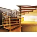 High quality Wooden steps steel railing  sprial  Staircase