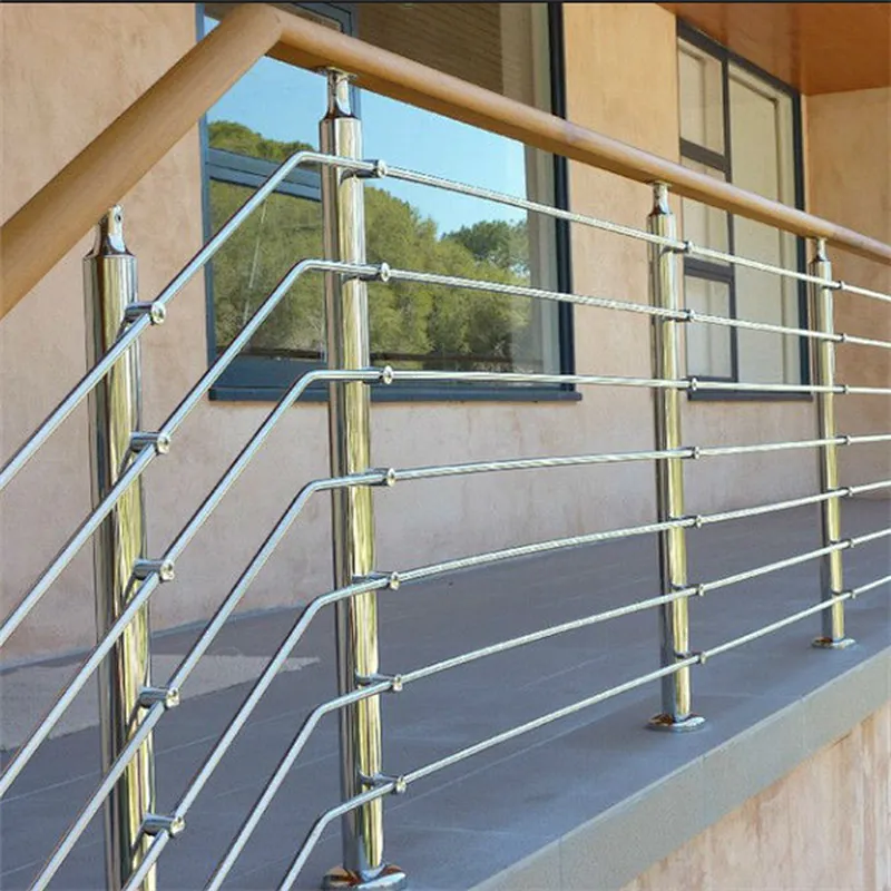 Modern Steel Rob Bar Staircase Railing Stainless Steel Fence Post Glass ...