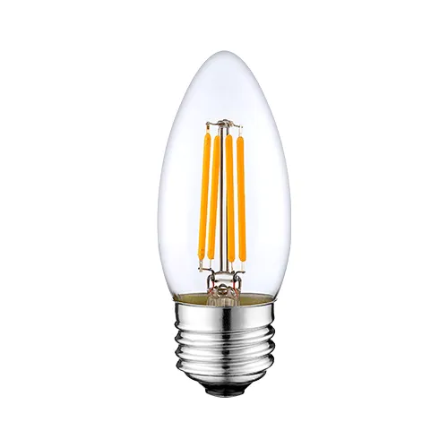 Worbest Vintage E26 Candelabra LED Bulb 5000K Bright White Dimmable Medium Base Bulb Tip Clear Glass Filament Light Bulb For UL