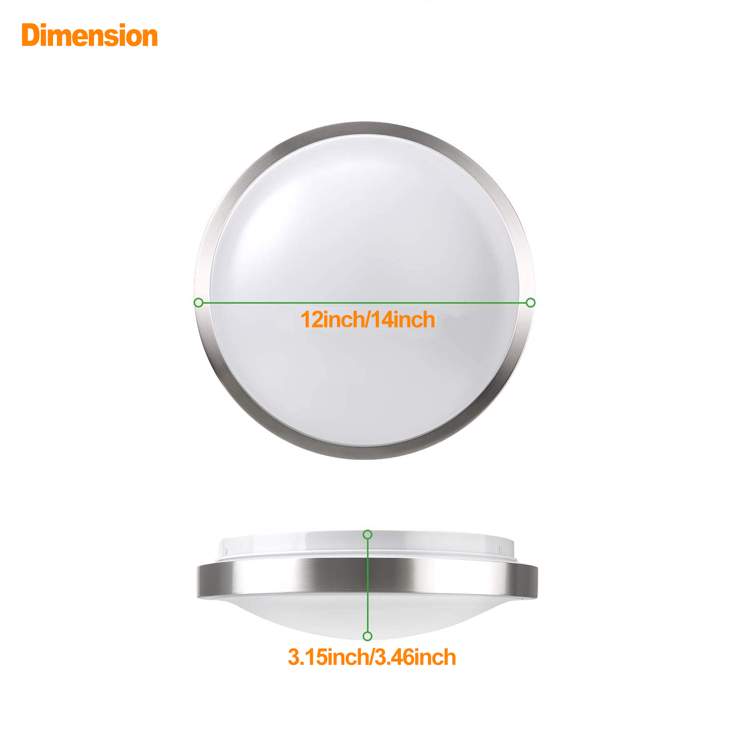 led flush mount dimension