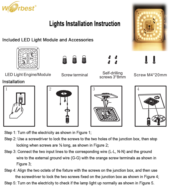 Worbest PCB Board LED Module 5.9'' 15w Replace Ceiling Lamp Light Source