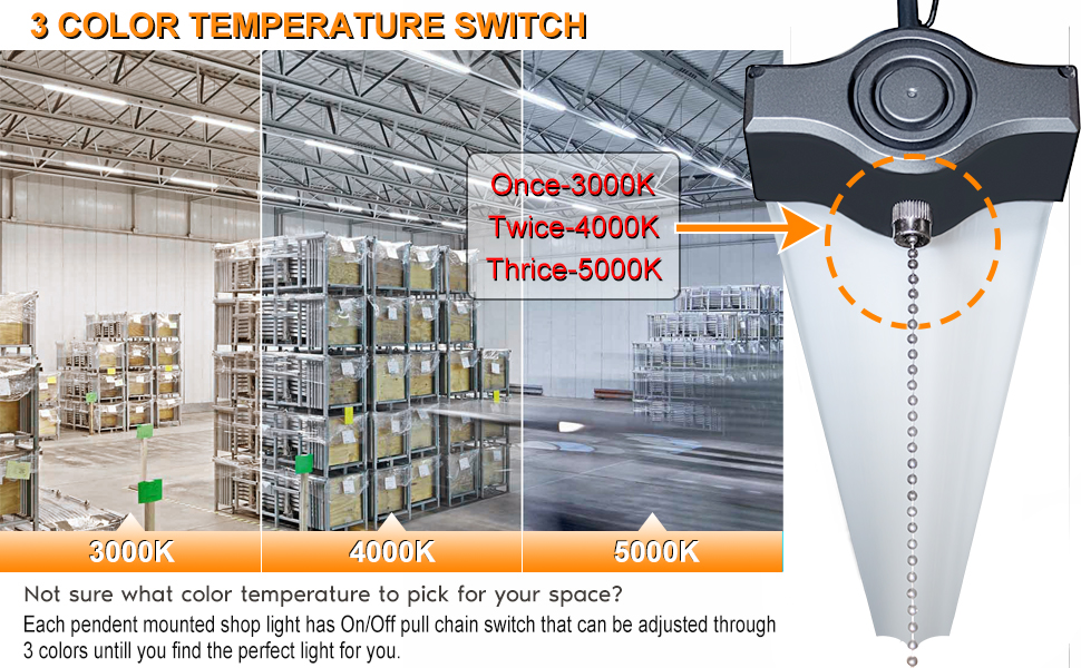 Black Rectangle LED Shop Light