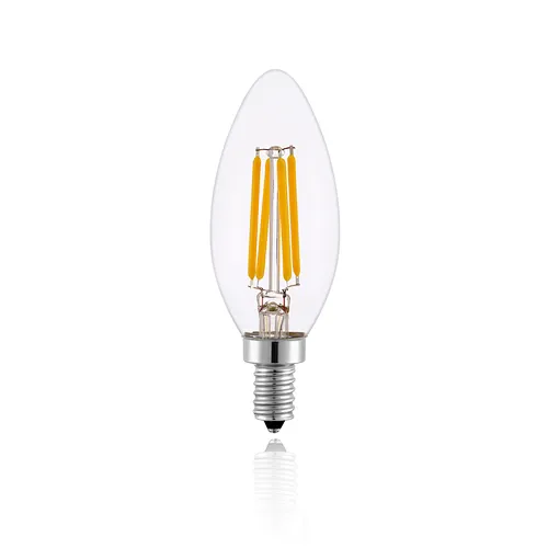 Worbest Clear Glass Cover Candelabra E12 Base C35 LED Filament Bulb 2.5W/4W/7W 2700K-5000K CCT Triac Dimmable Beam Angle 360 Degree LED Bulb Install in Damp Location