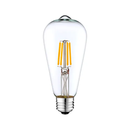 Worbest 4.5W/7W E26 E27 Base Clear Glass Cover ST64 LED Filament Bulb Single Color Temperature Triac Dimmable Beam Angle 360 Degree Install in Damp Location