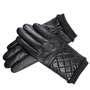 Men Custom Ethiopian Goatskin Dress Winter Warm Leather Glovesskin Black Brown Dress Leather Gloves for Car Driving