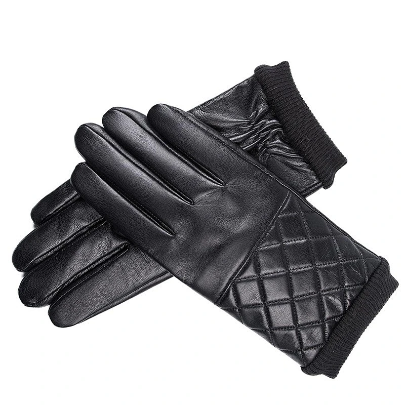 Men Custom Ethiopian Goatskin Dress Winter Warm Leather Glovesskin Black Brown Dress Leather Gloves for Car Driving