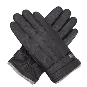 Ladies' Custom Made Luxury Real Rabbit Fur Cuff Leather Gloves for Winter