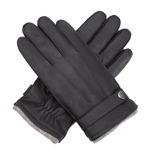 Ladies' Custom Made Luxury Real Rabbit Fur Cuff Leather Gloves for Winter
