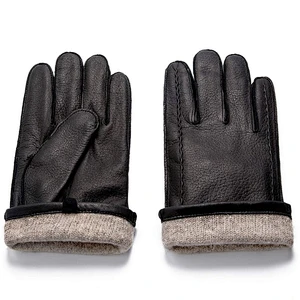 Ladies' Custom Made Luxury Real Rabbit Fur Cuff Leather Gloves for Winter