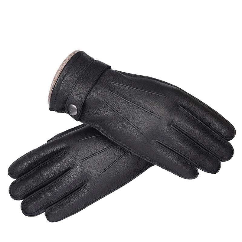 Ladies' Custom Made Luxury Real Rabbit Fur Cuff Leather Gloves for Winter