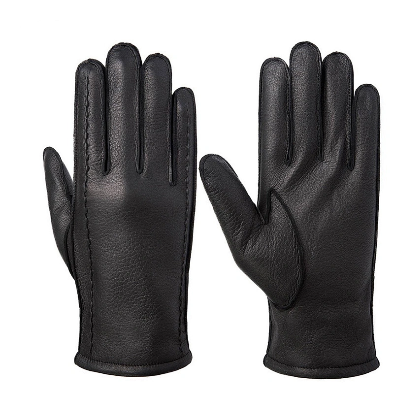 Ladies' Custom Made Luxury Real Rabbit Fur Cuff Leather Gloves for Winter