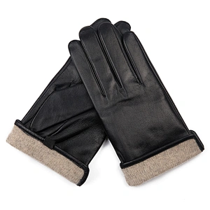 Ladies' Custom Made Luxury Real Rabbit Fur Cuff Leather Gloves for Winter