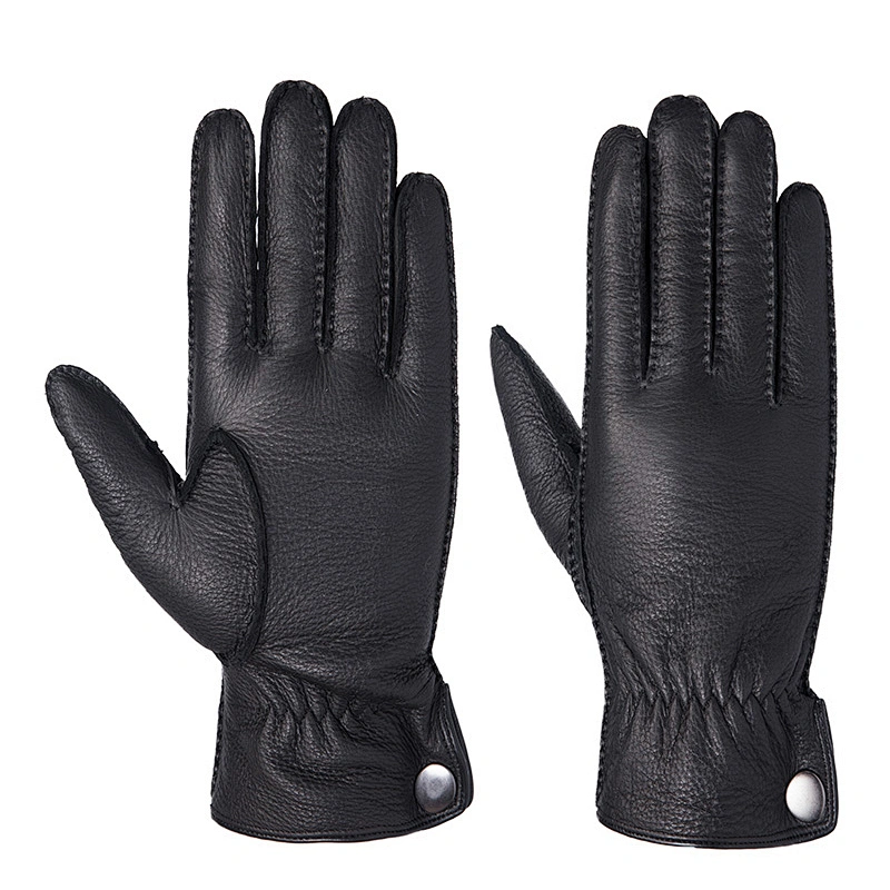 Mens Genuine Deerskin Car Driving Handjob Custom made Leather Gloves Winter