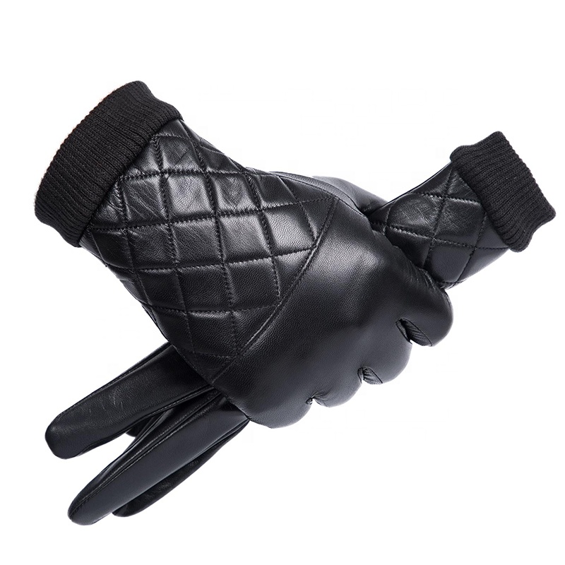 Men Custom Ethiopian Goatskin Dress Winter Warm Leather Glovesskin