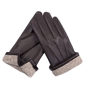 Ladies' Custom Made Luxury Real Rabbit Fur Cuff Leather Gloves for Winter
