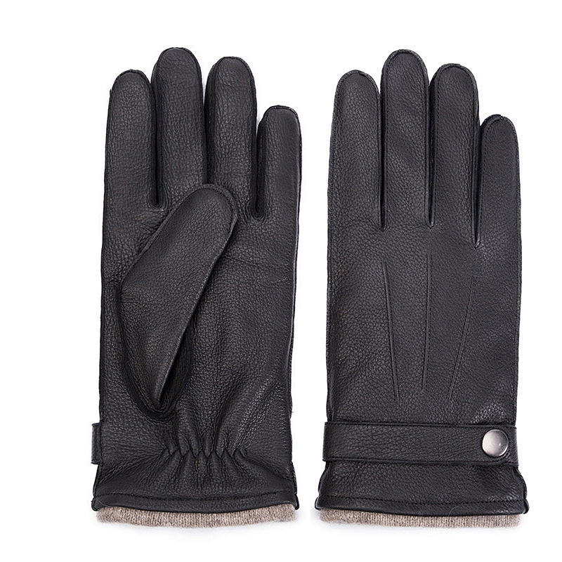 Ladies' Custom Made Luxury Real Rabbit Fur Cuff Leather Gloves for Winter