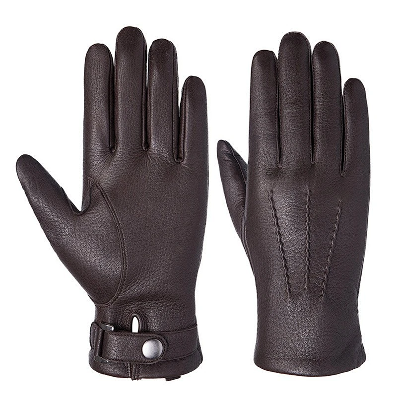 Ladies' Custom Made Luxury Real Rabbit Fur Cuff Leather Gloves for Winter