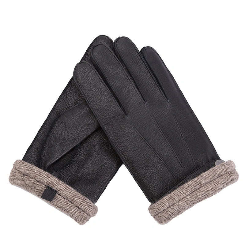 Ladies' Custom Made Luxury Real Rabbit Fur Cuff Leather Gloves for Winter