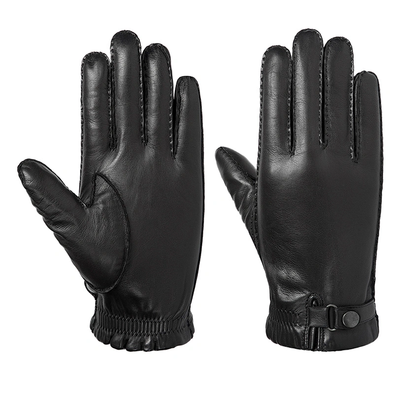 Men's Genuine Sheepskin handmade Winter Driving Leather Gloves for Boys