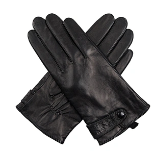 Men Custom Genuine Sheepskin Car Driving Touch Screen Winter Leather Gloves