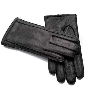 Ladies' Custom Made Luxury Real Rabbit Fur Cuff Leather Gloves for Winter