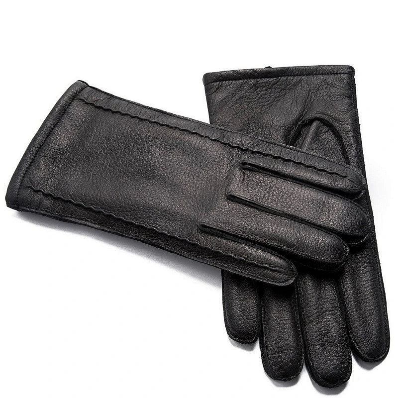 Ladies' Custom Made Luxury Real Rabbit Fur Cuff Leather Gloves for Winter