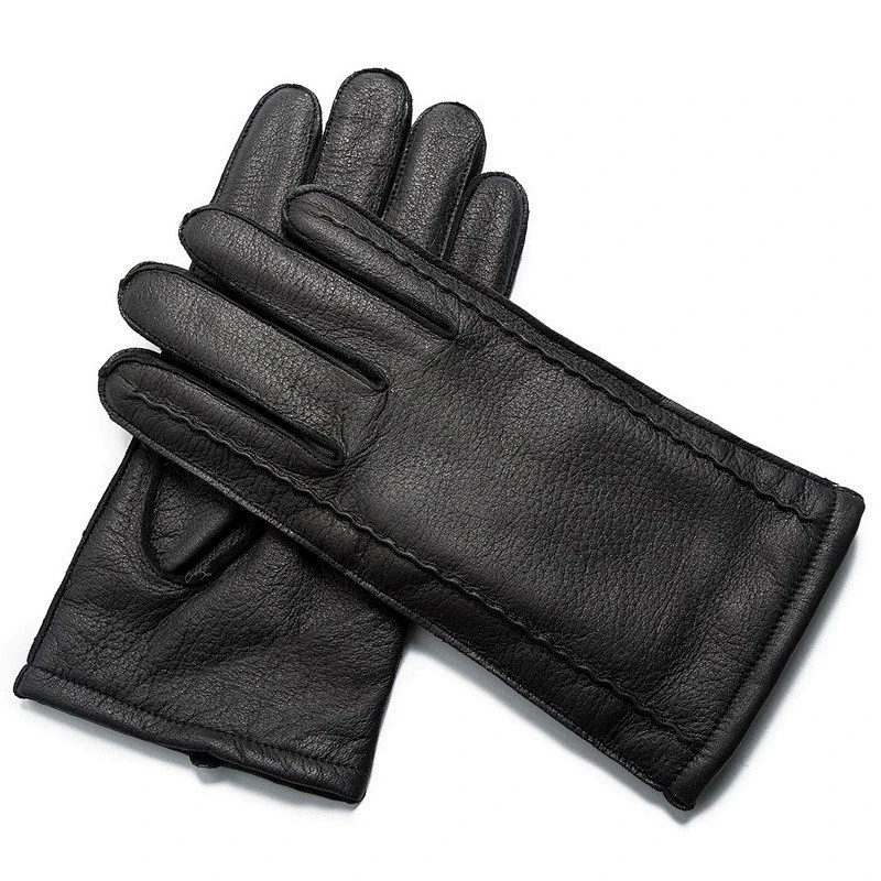 Ladies' Custom Made Luxury Real Rabbit Fur Cuff Leather Gloves for Winter