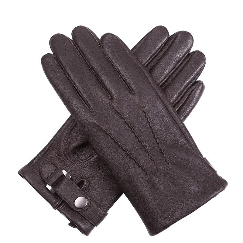 Ladies' Custom Made Luxury Real Rabbit Fur Cuff Leather Gloves for Winter