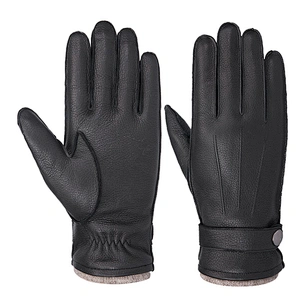 Ladies' Custom Made Luxury Real Rabbit Fur Cuff Leather Gloves for Winter