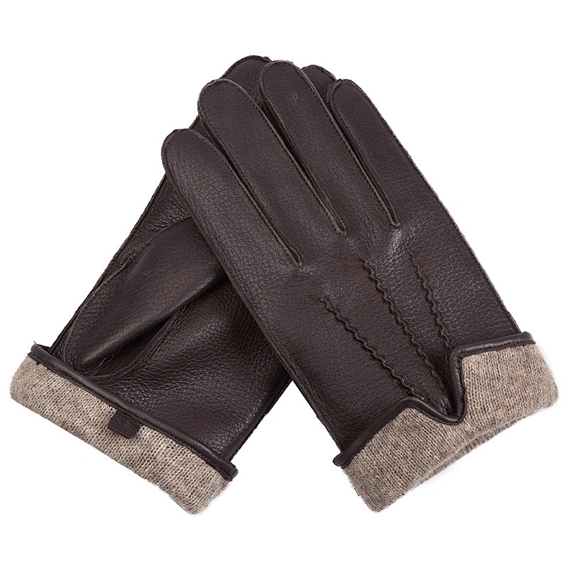 Custom Fashion Luxury China Manufacturer Wholesale Men Cheap Winter Warm Real Genuine Deerskin Car Driving Leather Palm Gloves