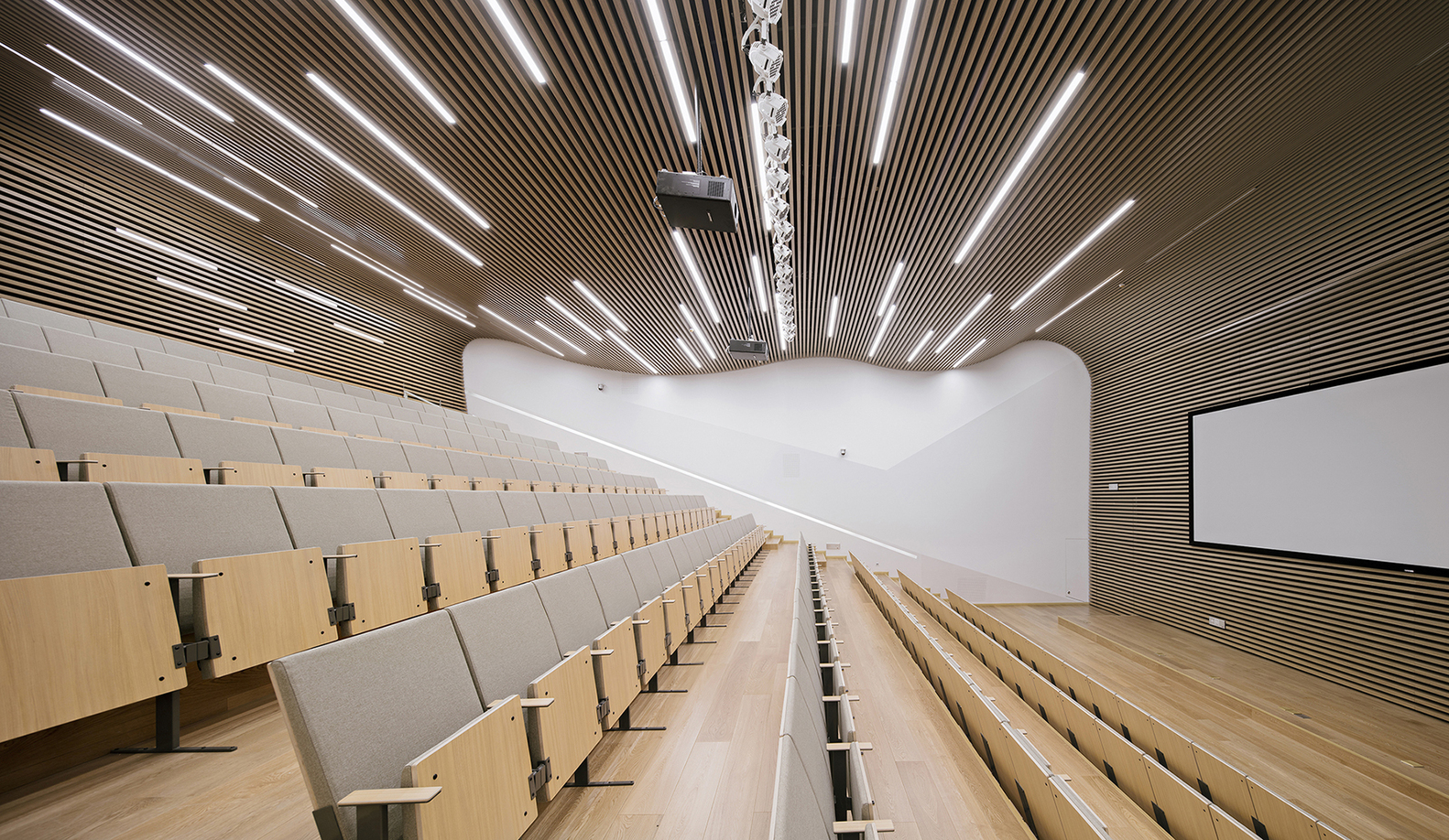 School meeting room using linear light