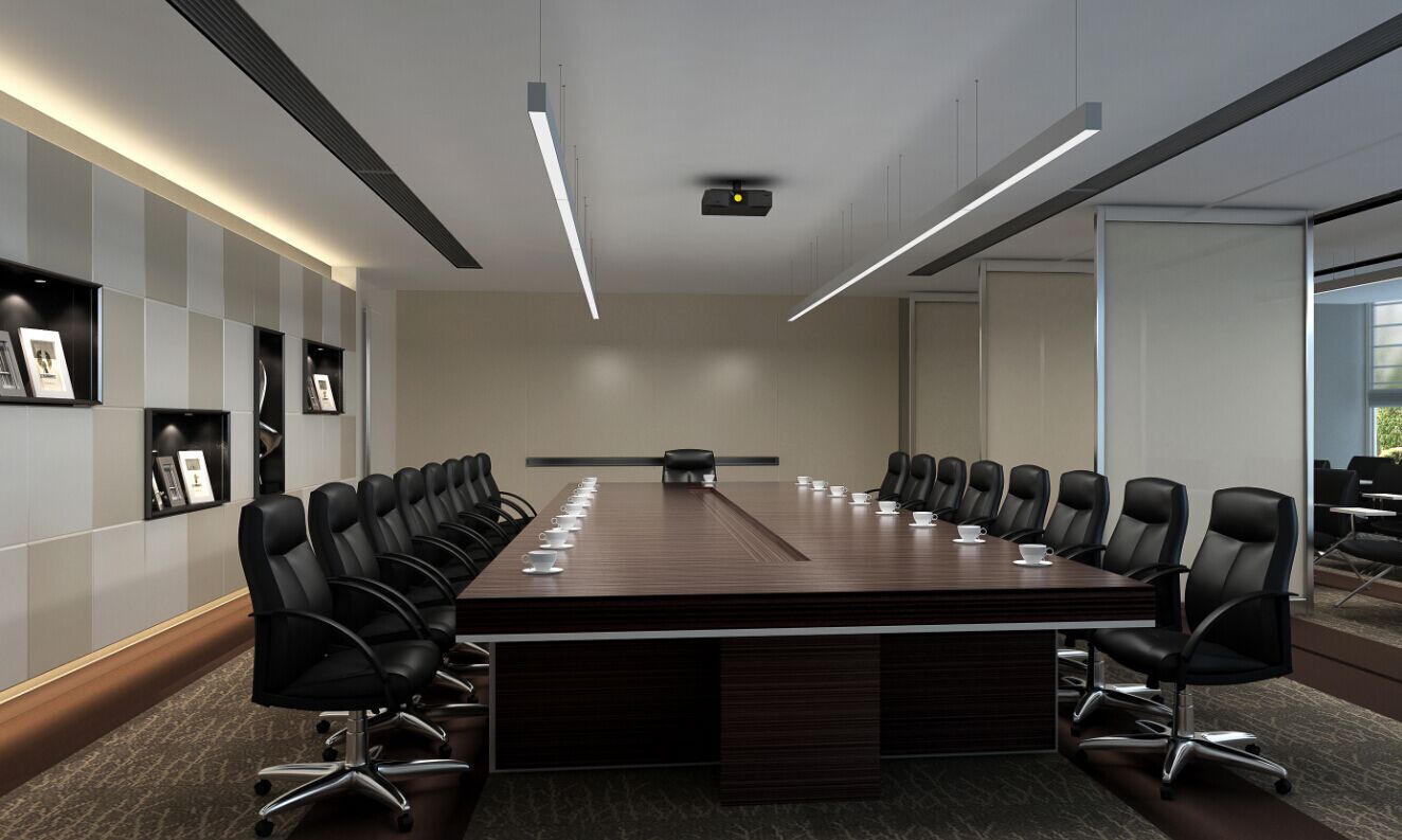 LED illuminated business conference room
