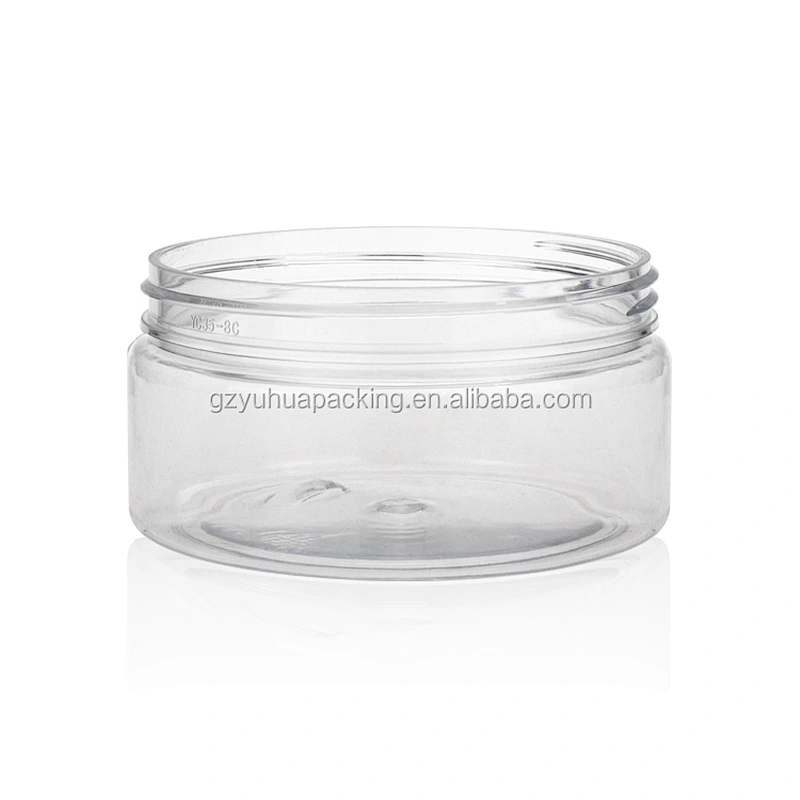 200ml Recycling Plastic PET Clear Empty Cosmetic and Food Jar Containers Jars and Lids