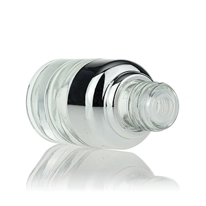 Hot Selling Cosmetic Packaging Container 20ml glass lotion serum bottle with silver pump lid wholesale price