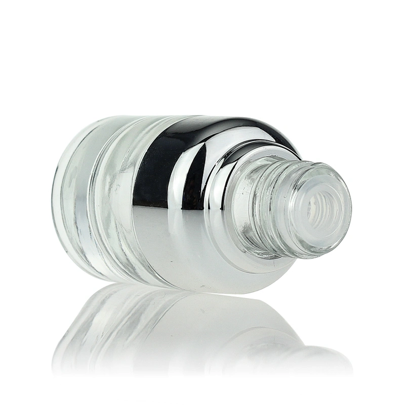 Hot Selling Cosmetic Packaging Container 20ml glass lotion serum bottle with silver pump lid wholesale price