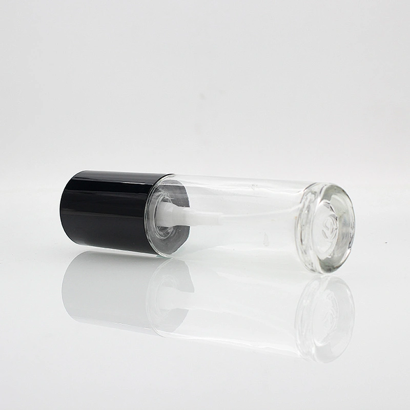High quality cosmetic packaging 30ml 1oz lotion foundation liquid makeup glass pump bottle