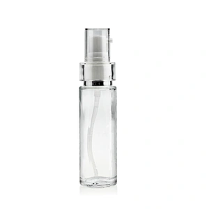 Pump For Makeup 43ml Glass Foundation Cosmetics Packaging Straight Round Clear Empty bottle
