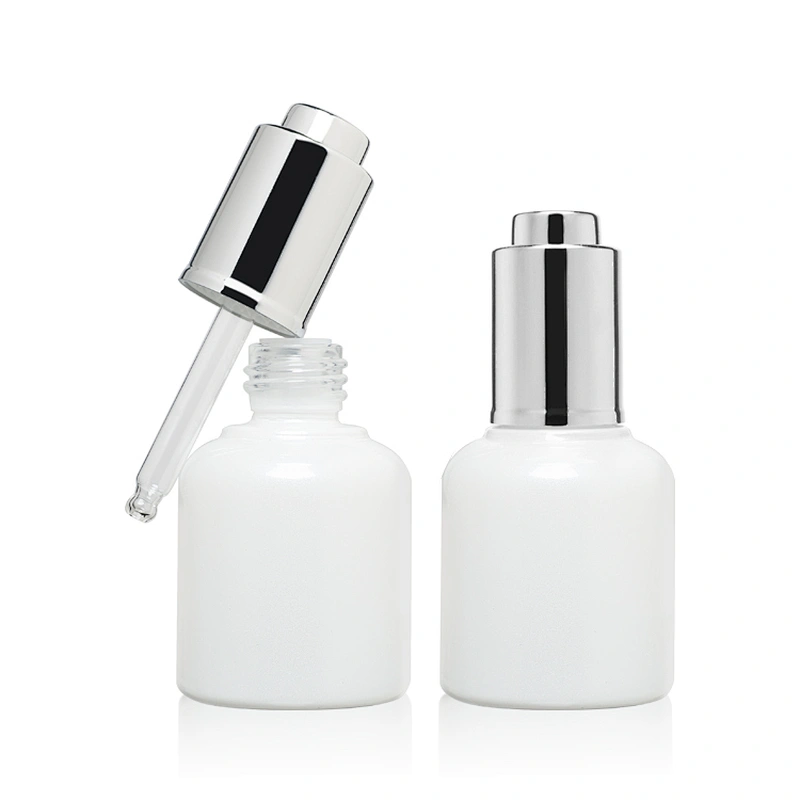 2021 Penghuang New Arrival Premium Serum Oil Packaging White 1oz 35ml Glass Dropper Oil Bottles Dropper Serum Bottles