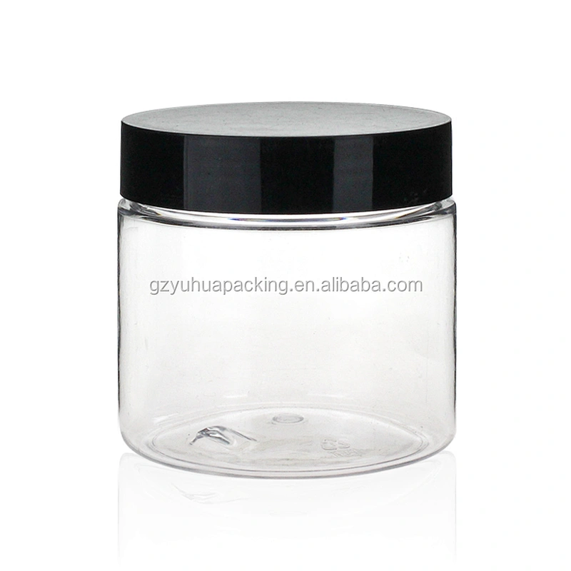 200ml PET transparent packaging cosmetic jar with screw lid eye cream plastic jar recycled plastic cosmetic jars