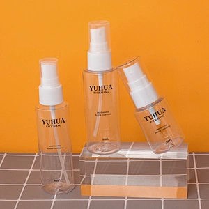 Customized 30ml 50ml 60ml clear plastic PET bottle sanitizer bottles small empty hand sanitizer bottle for sale factory china