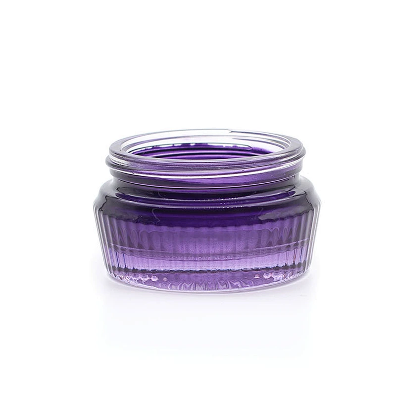 Clear Purple  Glass jar  30g  50g Custom Color   Face Cream Jars Container Manufacturers Cosmetic Packaging Set for Skin Jar