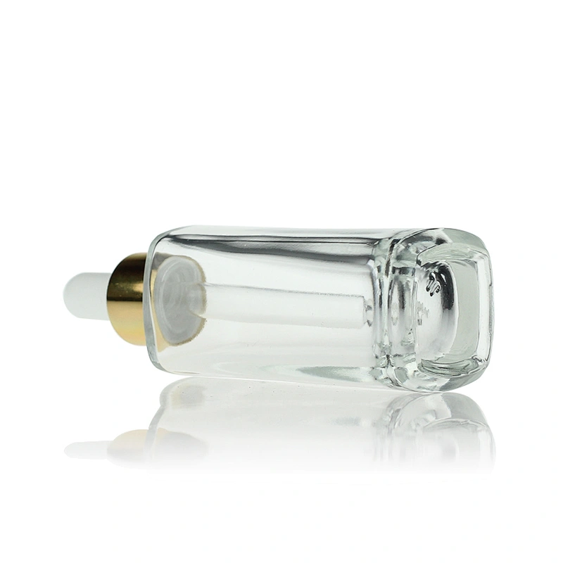 Fancy square glass dropper bottle with 15ml 30ml glass serum bottles for oil clear luxury essens makeup Cosmetic Packaging