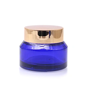 Bule Glass jar 20g 30g 50g Color Custom Face Cream Jars Container Manufacturers Cosmetic  Packaging Set for Skin Care Jar