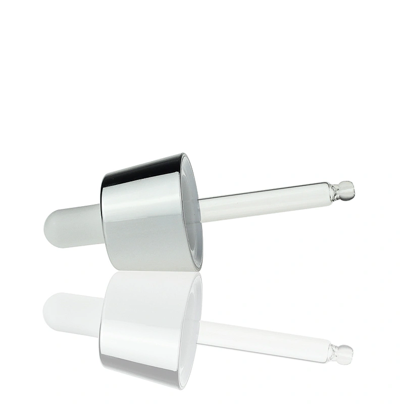 Luxury 35ml silver glass cosmetic packaging serum bottle with dropper Container Manufacturers