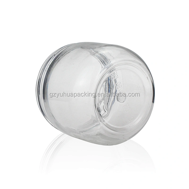 180ml 6oz Wholesale cosmetic and food packaging pet plastic jar  cream jar with  black lid
