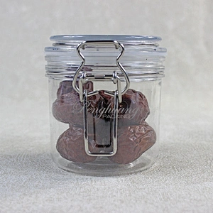 Hot Style Glasslike Wire Bail Jar 450ml Plastic  Food Grade PET Plastic Cookie Jars Wholesale from China