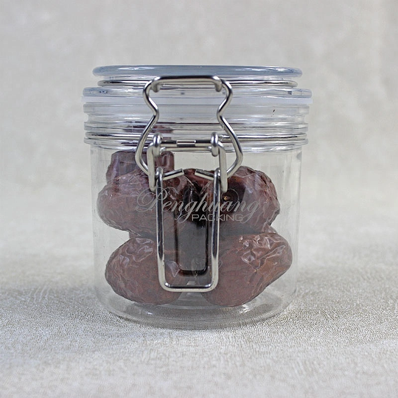 Hot Style Glasslike Wire Bail Jar 450ml Plastic  Food Grade PET Plastic Cookie Jars Wholesale from China