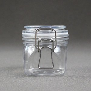 Spot airtight 220ml 7.33oz  PET square shape cans plastic kilner jar seal lock lid jar Canning Jar for skin care cream