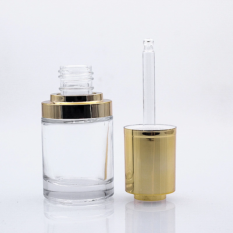 Hot Sale Luxury Cosmetic Serum Oil Container 20ml Transparent Empty Dropper Bottle Supplier