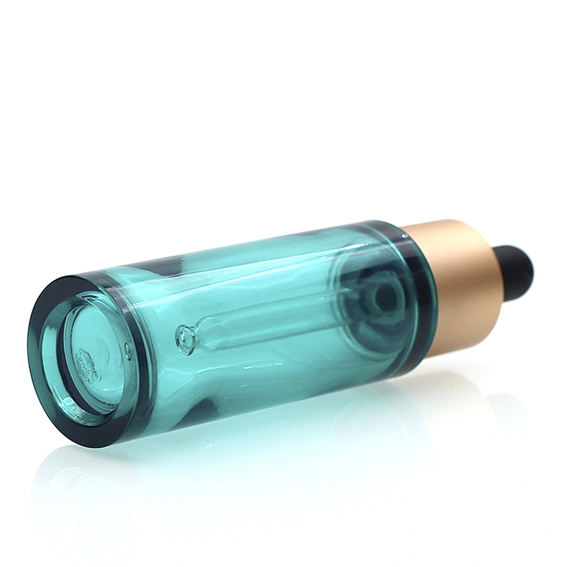 Hot selling Manufacture Tall Cylinder Blue Glass Serum Bottle 70ml With Dropper And Pipette